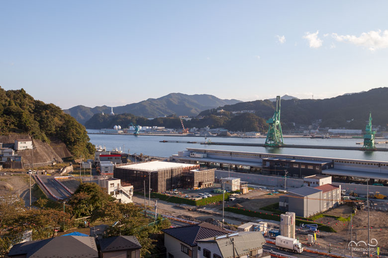 復興の進む釜石港