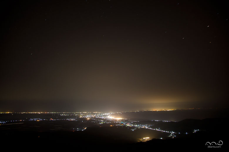寒風山から見た潟上市方面の夜景
