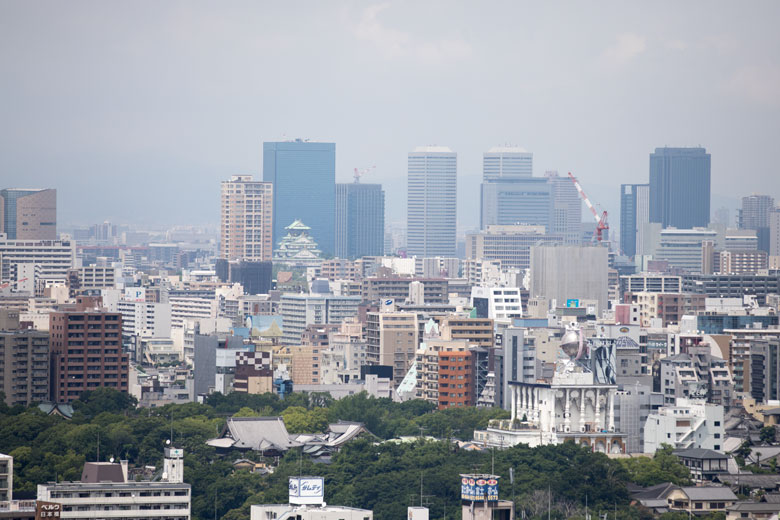 通天閣から見た大阪城